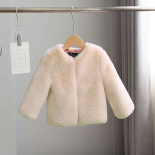 Manufacturer Supplies Winter Warm Boys and Girls Simulated Rabbit Fur Children's Outwears High-Quality Children's Clothes Rex Rabbit Fur