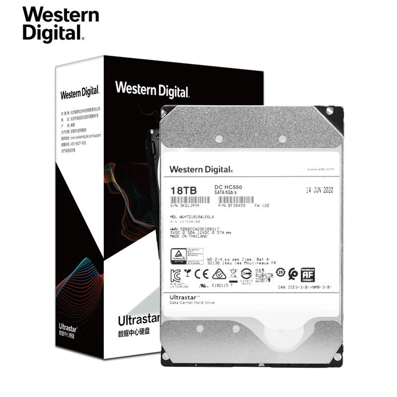 Оригинальный NAS-дисковый накопитель класса enterprise для WD, настольный, 7200 об/мин, 18 ТБ, гелий
