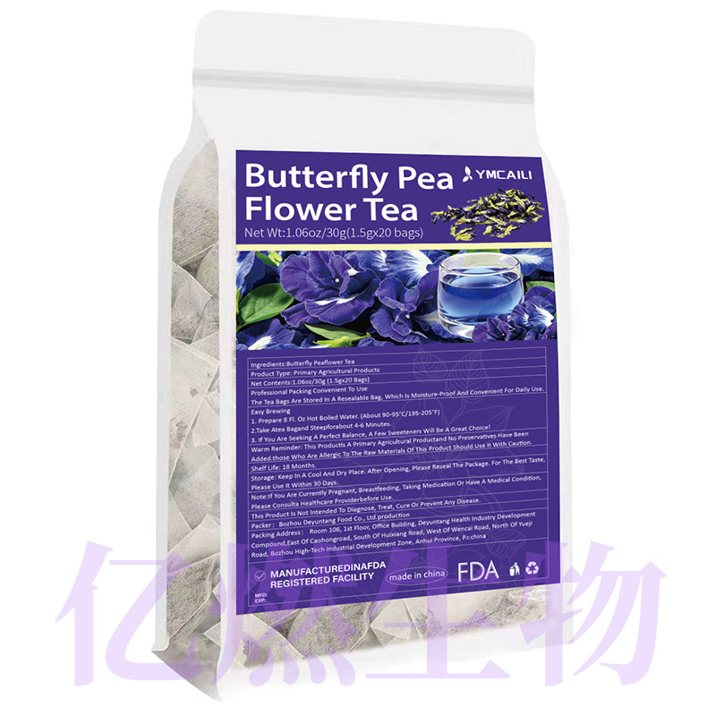 Butterfly pea flower tea bags 20 packs of blue butterfly pea flower tea