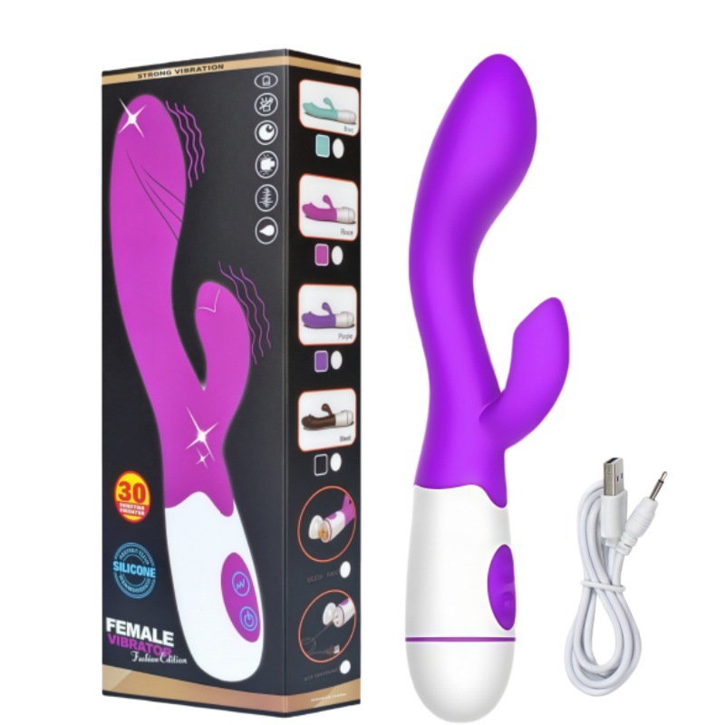 Carga punto G doble vibración simulación de moda vibración AV varilla de masturbación de silicona para adultos juguetes sexuales fábrica al por mayor