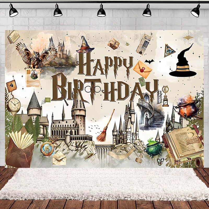 Amazon New Harry Potter Magic Castle Children's Birthday Party Photo Photography Background Cloth Scene Props