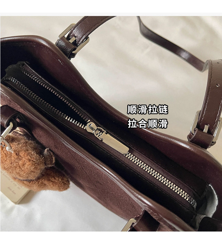Túi tote nữ cỡ lớn dáng shopping, đeo vai và kẹp nách, chất liệu PU mềm, phong cách hiện đại — Màu cà phê Không có mặt dây chuyền, Màu nâu không có mặt dây chuyền, Rượu đỏ không có mặt dây chuyền, Đen không có mặt dây chuyền chi tiết 4