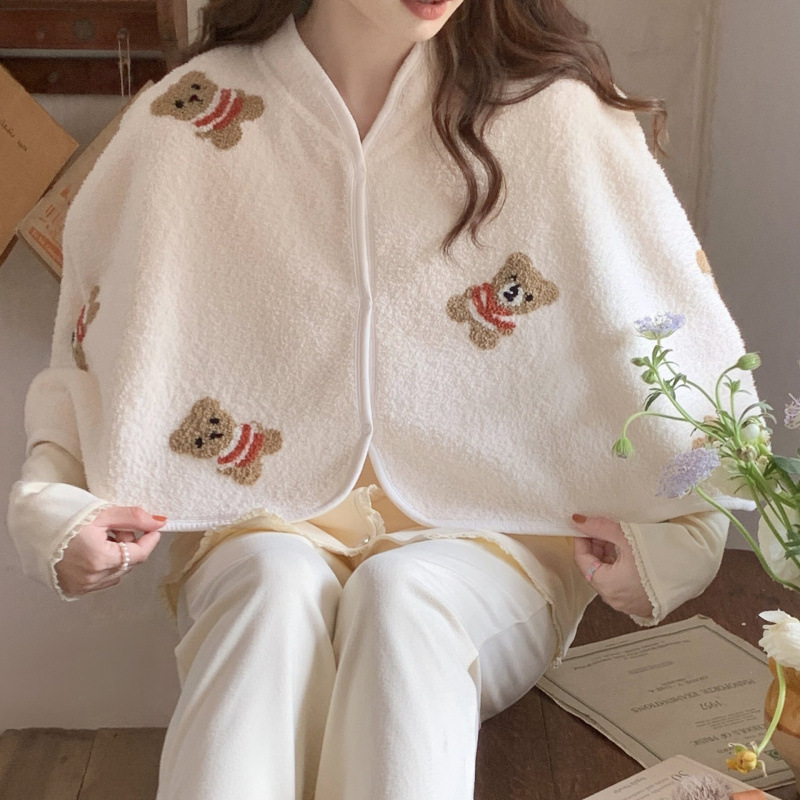 秋冬季月子披肩膀坎肩睡觉哺乳喂奶产孕妇坐月子保暖护肩颈小披肩|undefined