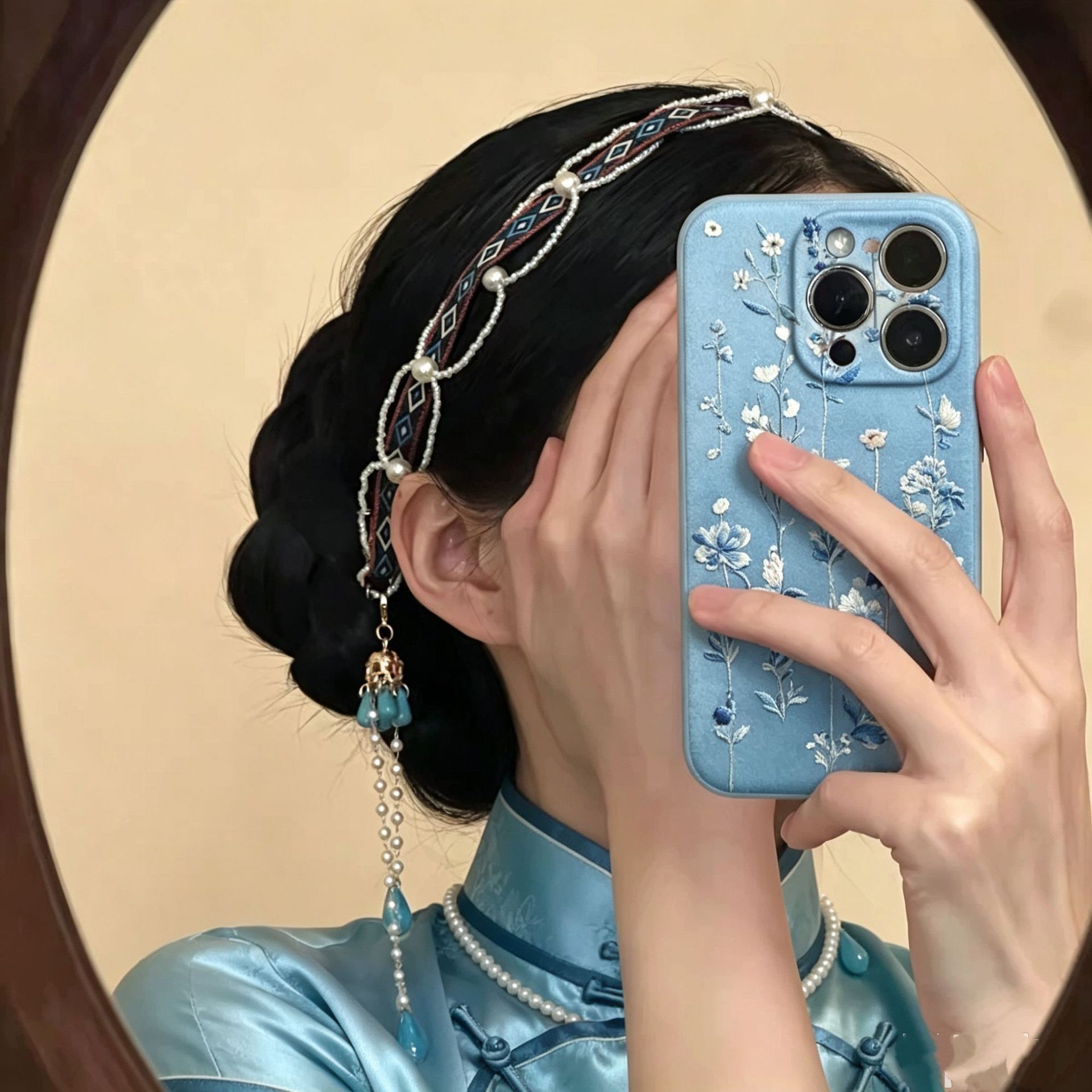"Canghai Yisu" 2026 new Chinese-style tassel hair chain and headband for women, Hanfu and cheongsam hair accessories and head ornaments