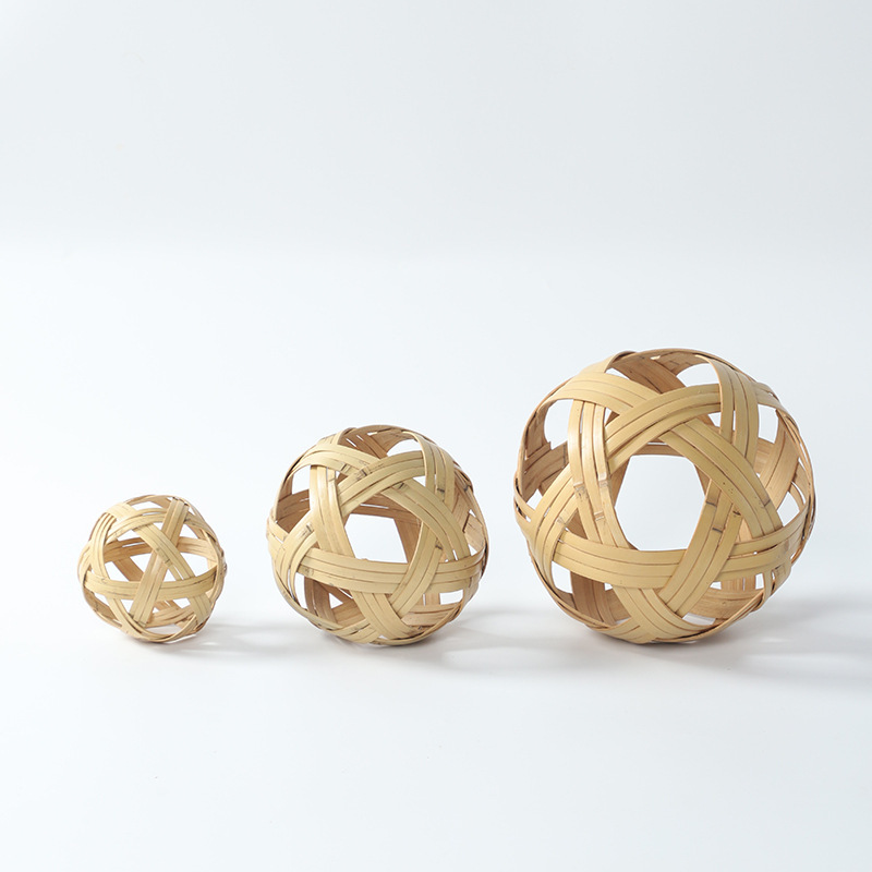 竹編み竹ボール、手作り竹球、天然竹工芸品、竹工芸品、竹製小竹球、写真撮影用装飾品|undefined