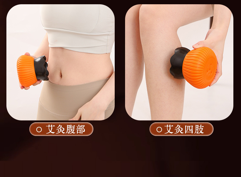 Bian Stone Fire Dragon Cupping Jar Portable Moxibustion Tool for Home Wellness Massage 2-3 Hole Design in use