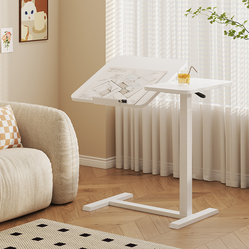 Computer Desk Standing Vertical Movable Air Pressure Lifting Flip Table Home Sofa Bed Side Learning Writing Desk