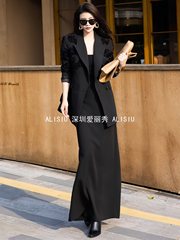 深圳南油设计职业装秋季设计立体盘花西服半身裙气质两件套