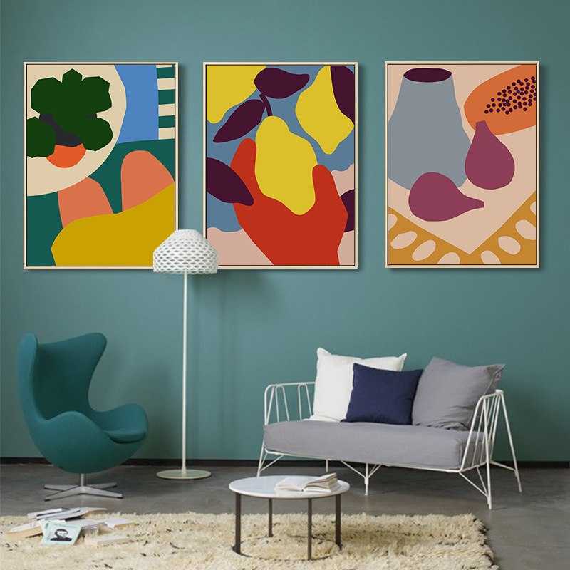 Nordic Living Room Decorative Painting Small Fresh Dining Room Hanging Painting ins Style Sofa Background Wall Bedroom Bedside Triple Mural Nordic Living Room Decorative Painting Small Fresh Dining Room Hanging Painting ins Style Sofa Background Wall Bedroom Bedside Triple Mural