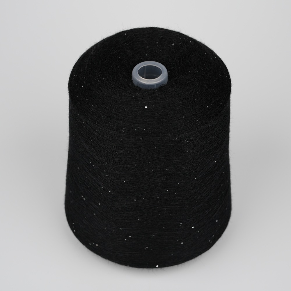 包芯纱珠片纱线 针织亮片纱珠片纱厂家直销花式纱彩点纱时尚