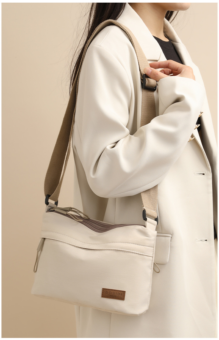 Semplice borsa a tracolla monospalla in nylon tinta unita per donna, modello 2024, multifunzionale, casual, impermeabile, portatile e alla moda._voghion.com