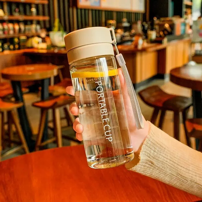 Water bottle 600/800 ml, high-temperature resistant plastic, large-capacity portable cup