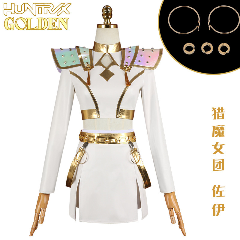 Kpop ハンターウィッチグループゾイ cos 服ゾイブラックゴールド歌う服ゾイコスプレ二次元アニメ服|undefined
