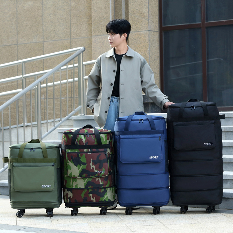 Universal Wheel Folding Extended Luggage Bag 158 Air Shipping Bag Super Large Capacity Study Abroad Moving Travel Bag