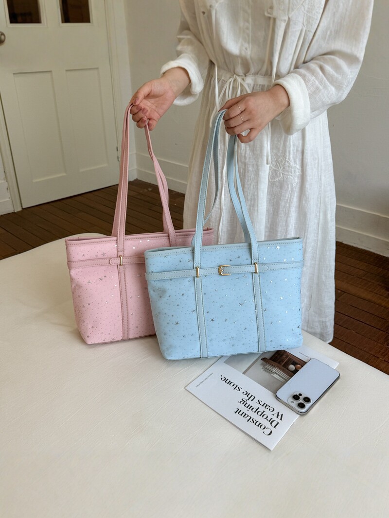 2026 nuevo estilo coreano de impresión de estrellas bolso especial de gran capacidad de viaje bolso de hombro portátil simple bolso de mujer