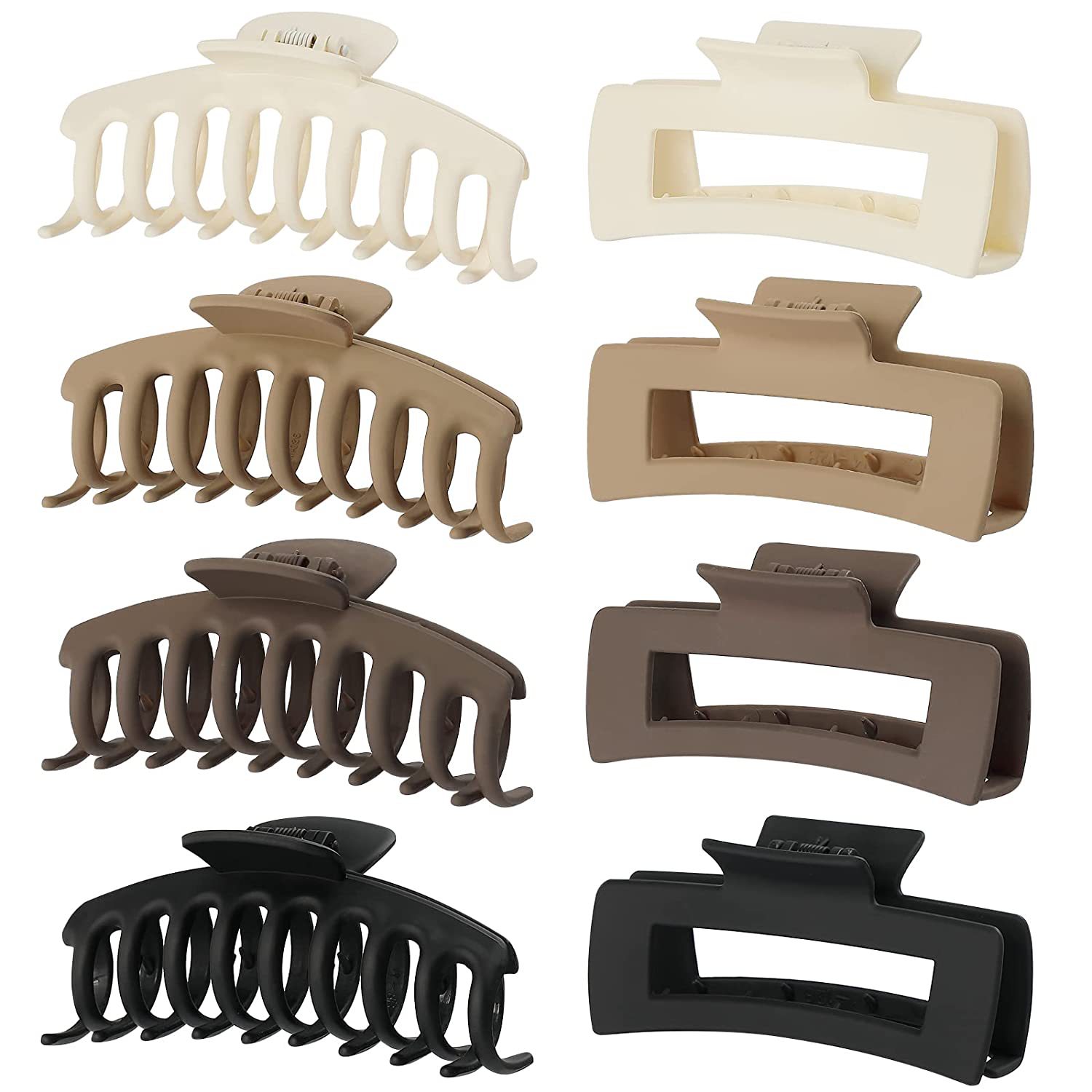 Amazon Venta caliente traje de pinza de pelo esmerilado grande Cabeza trasera garra de pelo clip de goma pintura antideslizante clip de accesorios para el cabello para las mujeres