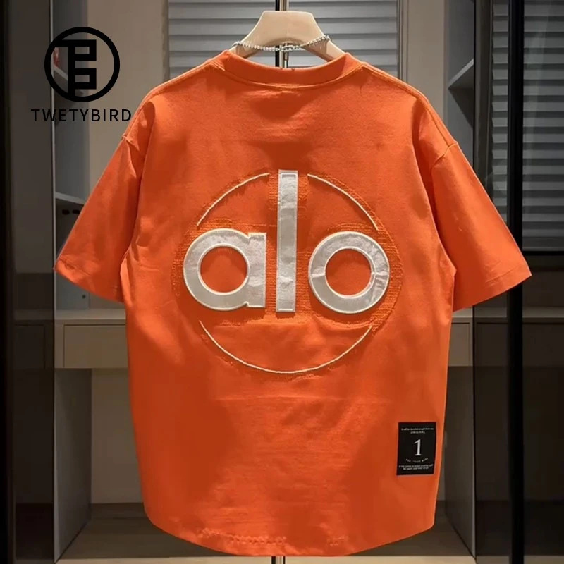 2025 Men's Short-Sleeved T-Shirt Korean Style Loose Design Trendy Brand Casual Tops Boys' T-Shirts for Summer Outer Wear