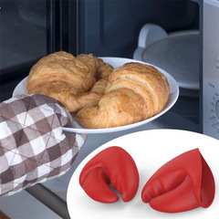 Cross-border creative red lobster claw heat-insulating gloves kitchen heat-insulating thick silicone prevent burns hand pinch