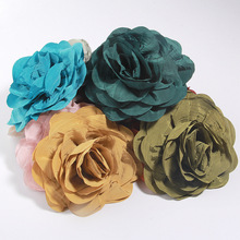 新品山茶花手工花布艺花服装辅料diy 饰品包包胸针花配件厂家16cm