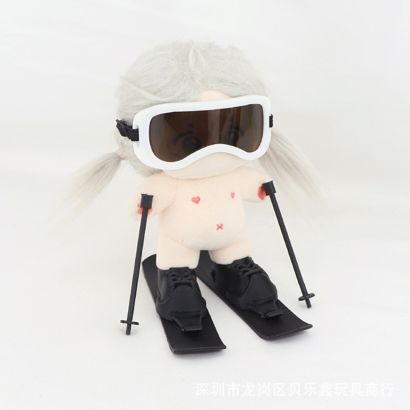 Factory Direct Sales Wholesale Cotton Doll Accessories 10cm Cotton Doll Clothes Accessories Double Snowboard Ski Goggles