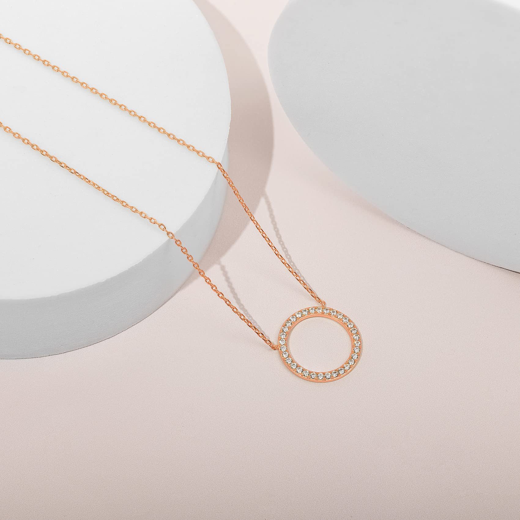 cable chain Chain Type 1 Piece Quantity Daily Occasion 925 Sterling Silver Cable Chain Plating Round Pendant Necklace