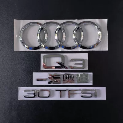 and rear tail emblem set, Car logo - standard-q3-30tfsi4
