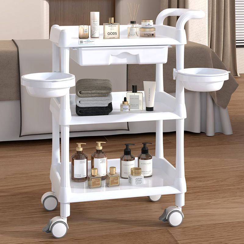 Multifunctional Beauty Salon Beauty Shop Three-Story Beauty Trolley Hair Salon Nail Art Internet Celebrity Storage Rack Hot Selling Direct Sales