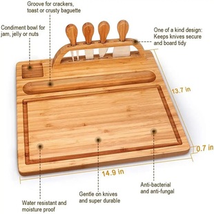 Bamboo Cheese Board Home Kitchen Square Cutting Board Restaurant Party Bamboo Wood Fruit Dessert Steak Dinner Plate Wholesale
