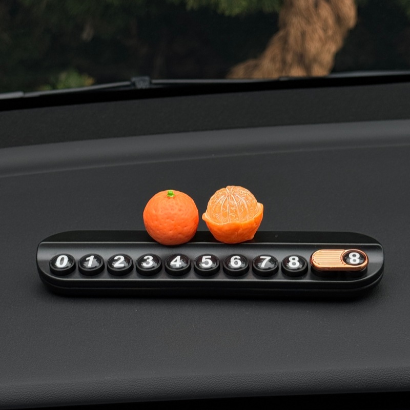Fruit-Scented Number Plate for Good Luck, Temporary Parking Sign, Car Interior Decoration, Realistic Fruit Ornament