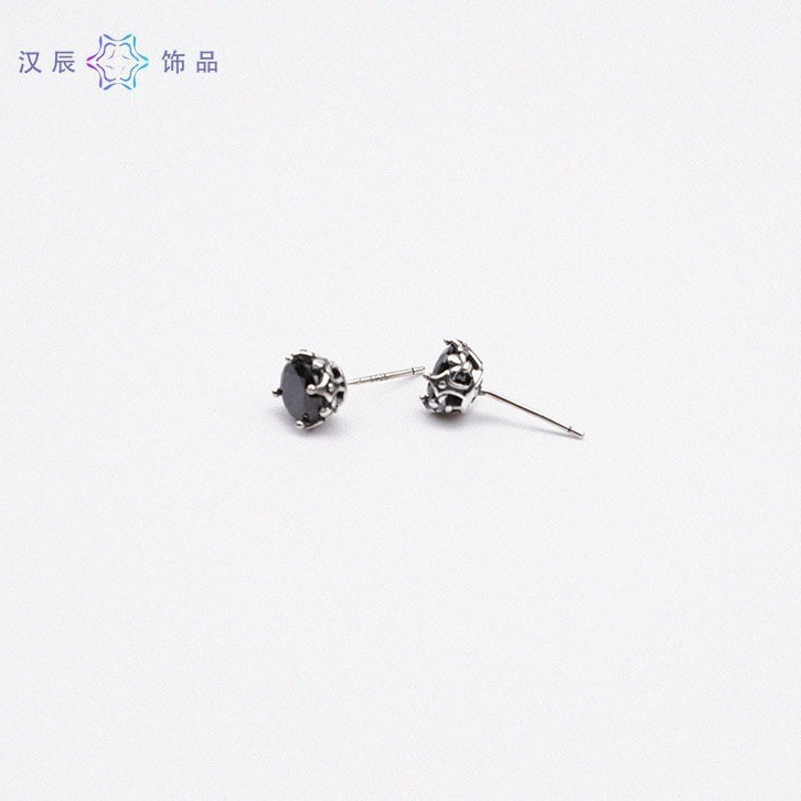 X413-A (Black Hao Stone Earrings) pair