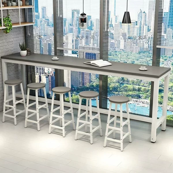 Wall-Mounted Bar Table, Simple and Modern, High-Legged Table for Home Use, Small Long Table for Living Room Balcony, Milk Tea Shop Bar Table