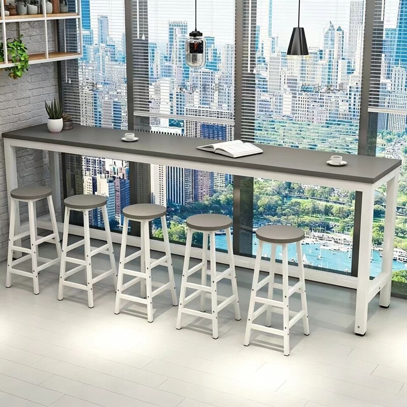 Wall-Mounted Bar Table, Simple and Modern, High-Legged Table for Home Use, Small Long Table for Living Room Balcony, Milk Tea Shop Bar Table