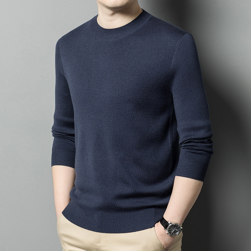 Autumn and Winter New Men's Cashmere Sweater Middle-aged Men's Siping Thickened Casual Half-turtleneck Warm Sweater Sweater for Men