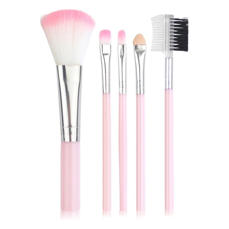 5 piezas maquillaje cepillo traje Rosa negro sombra de ojos cepillo de labios cepillo rubor cepillo de pestañas cepillo de maquillaje fábrica directa