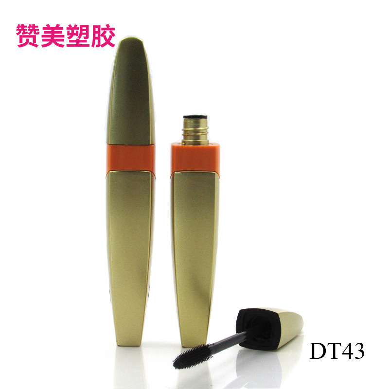 立体金色睫毛管化妆品空管硅胶刷头DT43塑料睫毛膏包装瓶