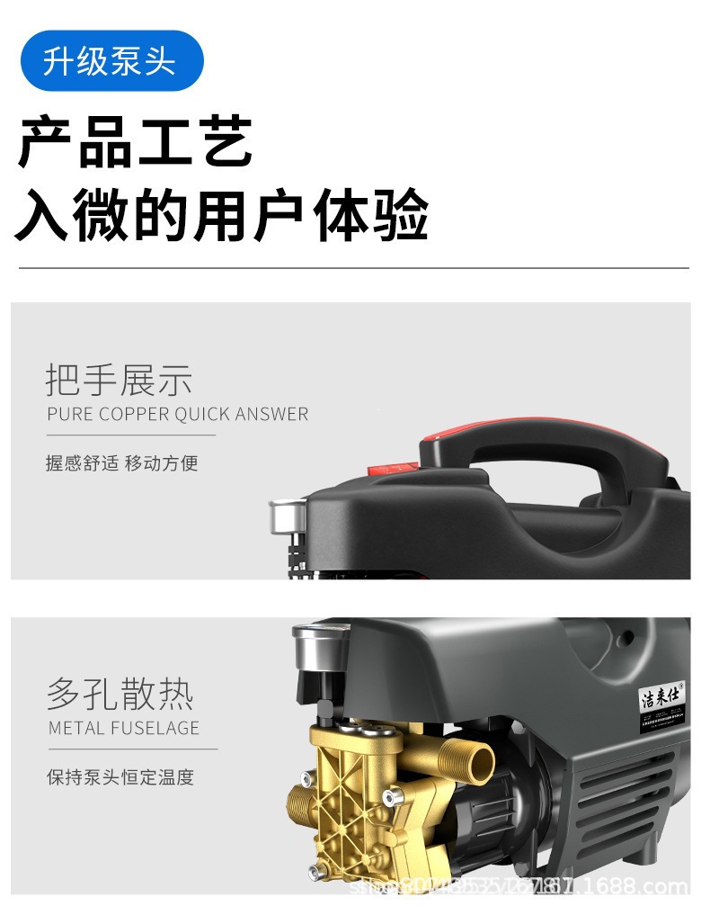 Manufacturer Wholesale 220V High-Pressure Car Washer, Household Car Washing Tool, High-Power Portable Car Washing High-Pressure Water Gun, Dropshipping