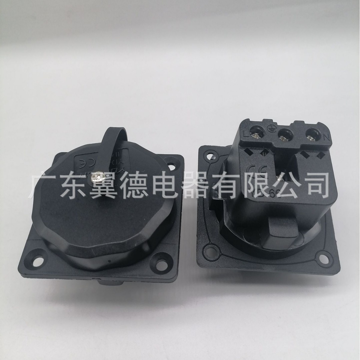 yuadon欧标TUV防水插座 IP65 工业户外防水插座 YD-66 阻燃尼龙VO