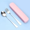 Pink spoon fork (smiling face)