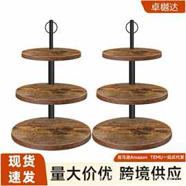 现货跨境木质三层置物架 桌面甜品台摆台生日派对收纳展示架