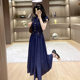 Cross-border women's clothing 2025 summer new light mature temperament design sense single-breasted Tencel Denim long dress women