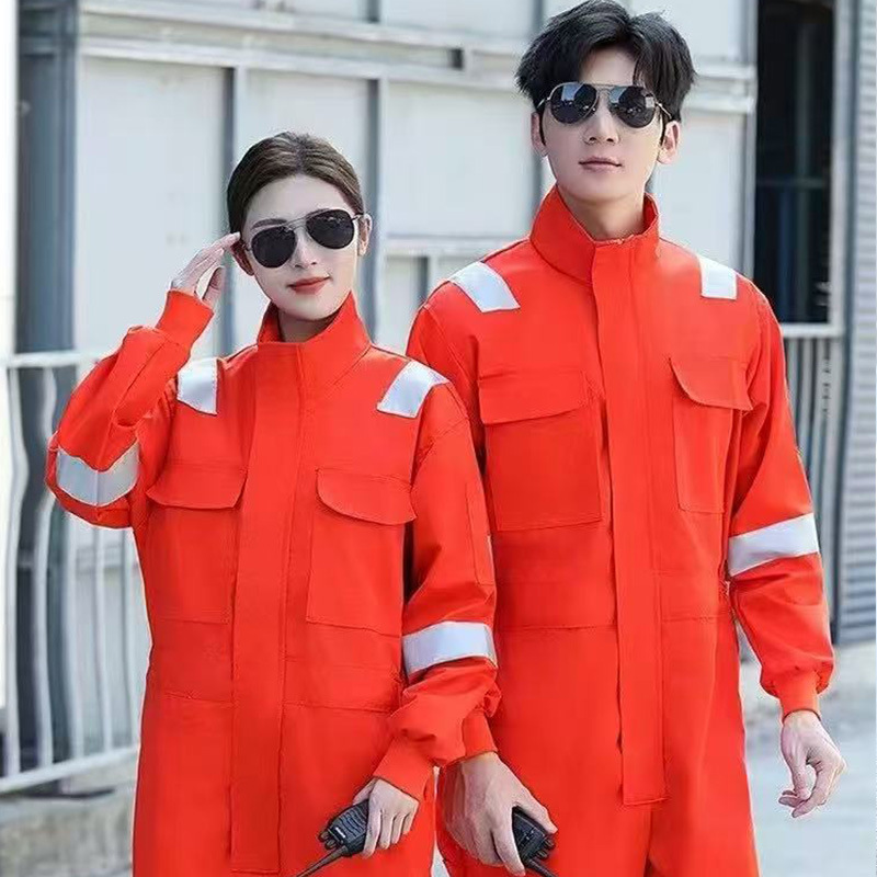 跨境连体工作服男反光全棉煤矿井下船厂船员工装外贸劳保服连体服|undefined
