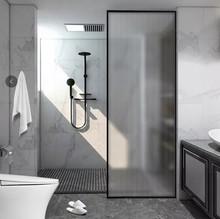 现代简约入户长虹玻璃隔断淋浴室间不锈钢铁艺屏风家用卫生间厕所