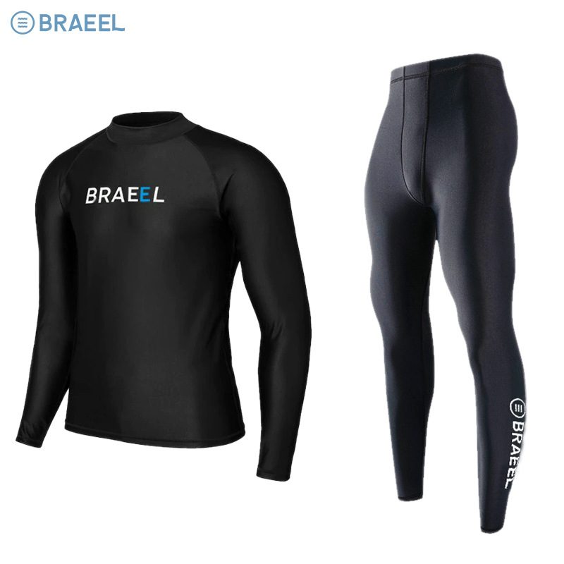 Sun protection quick-drying diving suit men's two-piece swimsuit snorkeling jellyfish suit couple's long-sleeved trousers warm surfing suit