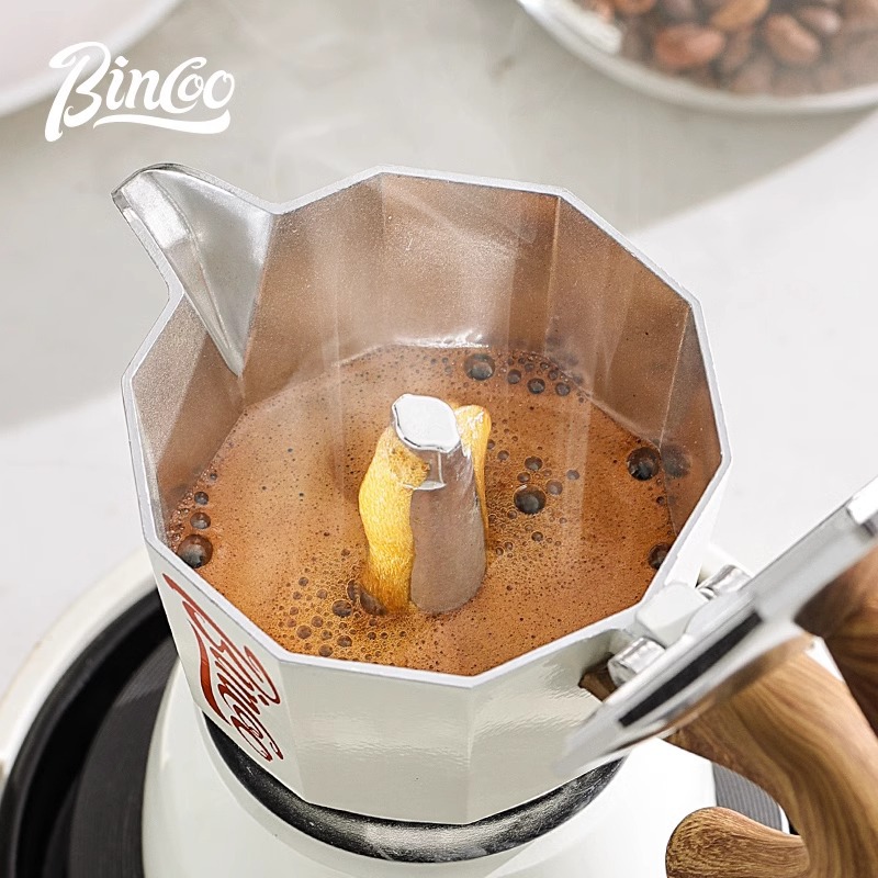 Bincoo Moka Pot Máquina de café Hogar Pequeño Horno eléctrico Extracto Máquina de café de mano Juego de café