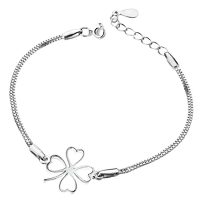 Pulsera de trébol de cuatro hojas de bosque fresco popular simple pulsera de trébol de cuatro hojas de moda femenina