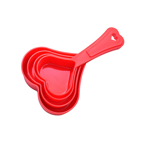 Manufacturer baking measuring spoon measuring cup tool DIY 4-piece set measuring cup measuring spoon small heart-shaped baking kitchen tool