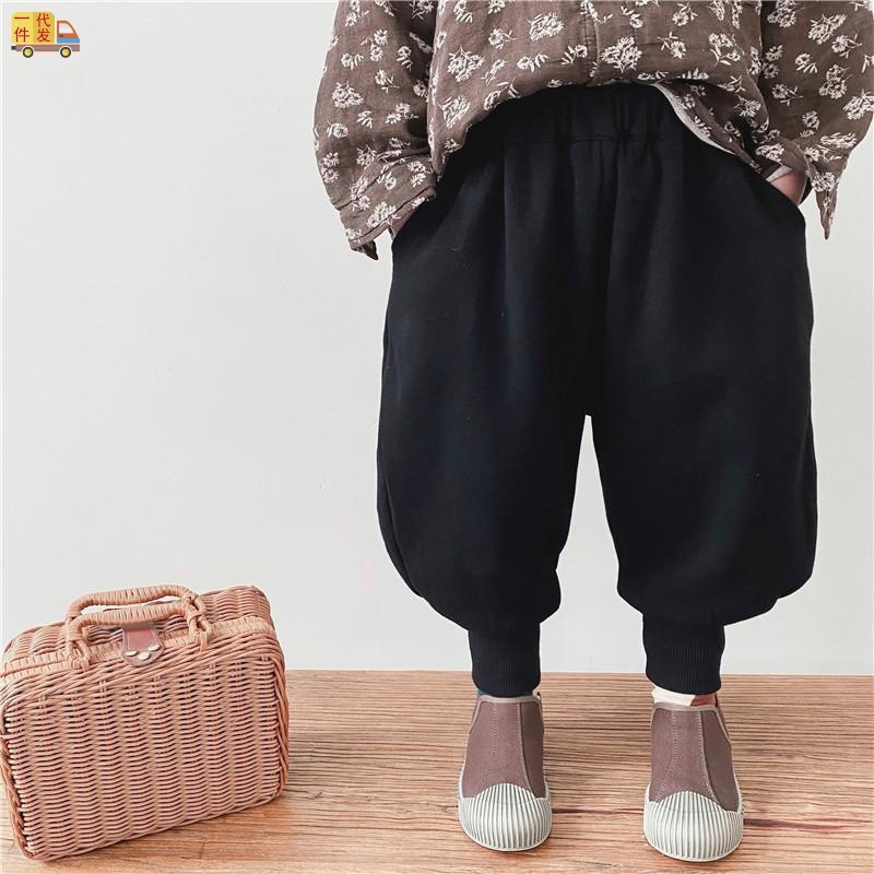 Korean children 2022 Autumn and winter children leisure time Easy Knickers trousers Korean Edition Boy Female baby Chao Tong trousers