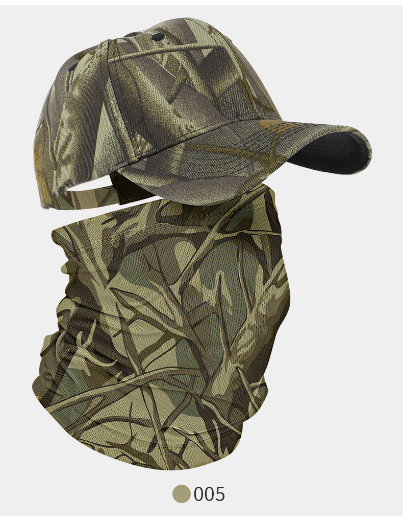 Amazon Sommer Outdoor Herren Angelkappe mit UV-Schutz und Gesichtsschutz, Kombination mit Tarnmuster, weiches Outdoor Baseballkappe