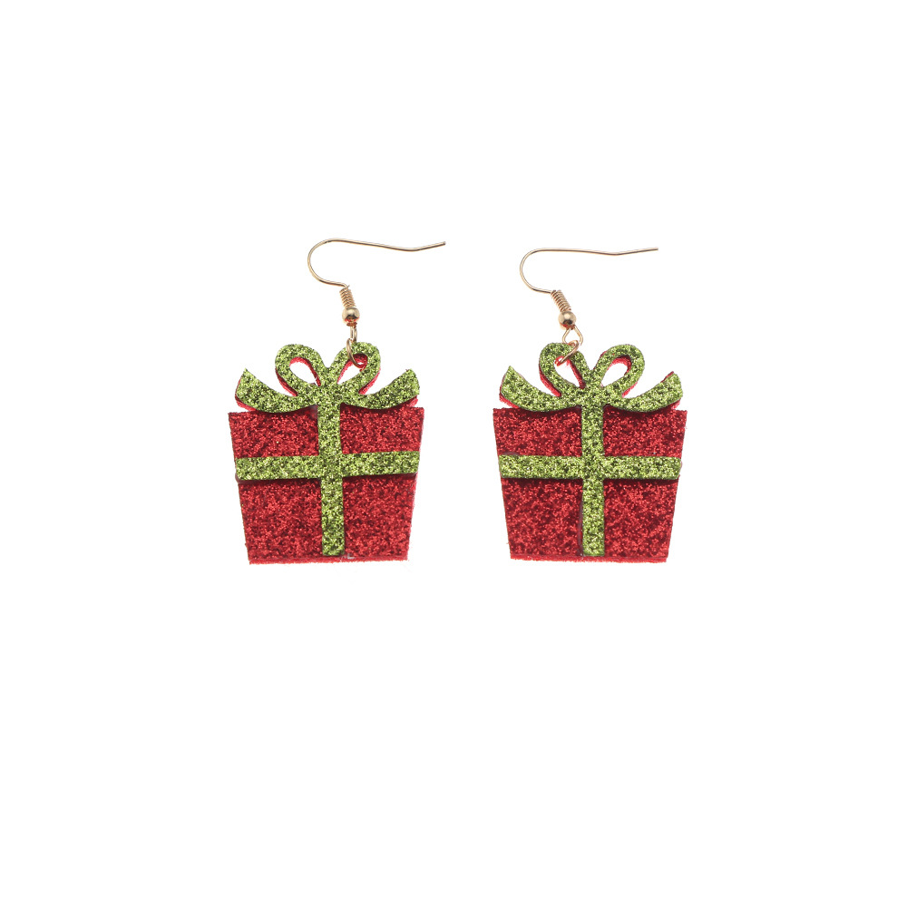 Jolies Boucles D&#39;oreilles De Noël En Tissu Scintillant Père Noël Elk Bijoux En Gros Nihaojewelry display picture 4