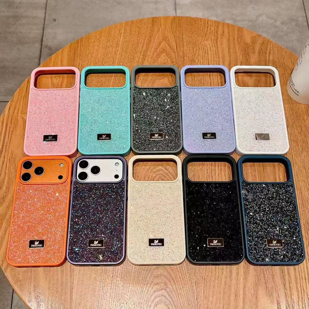 Apple üçün parıltılı daşlı telefon qabı — şəffaf TPU örtük